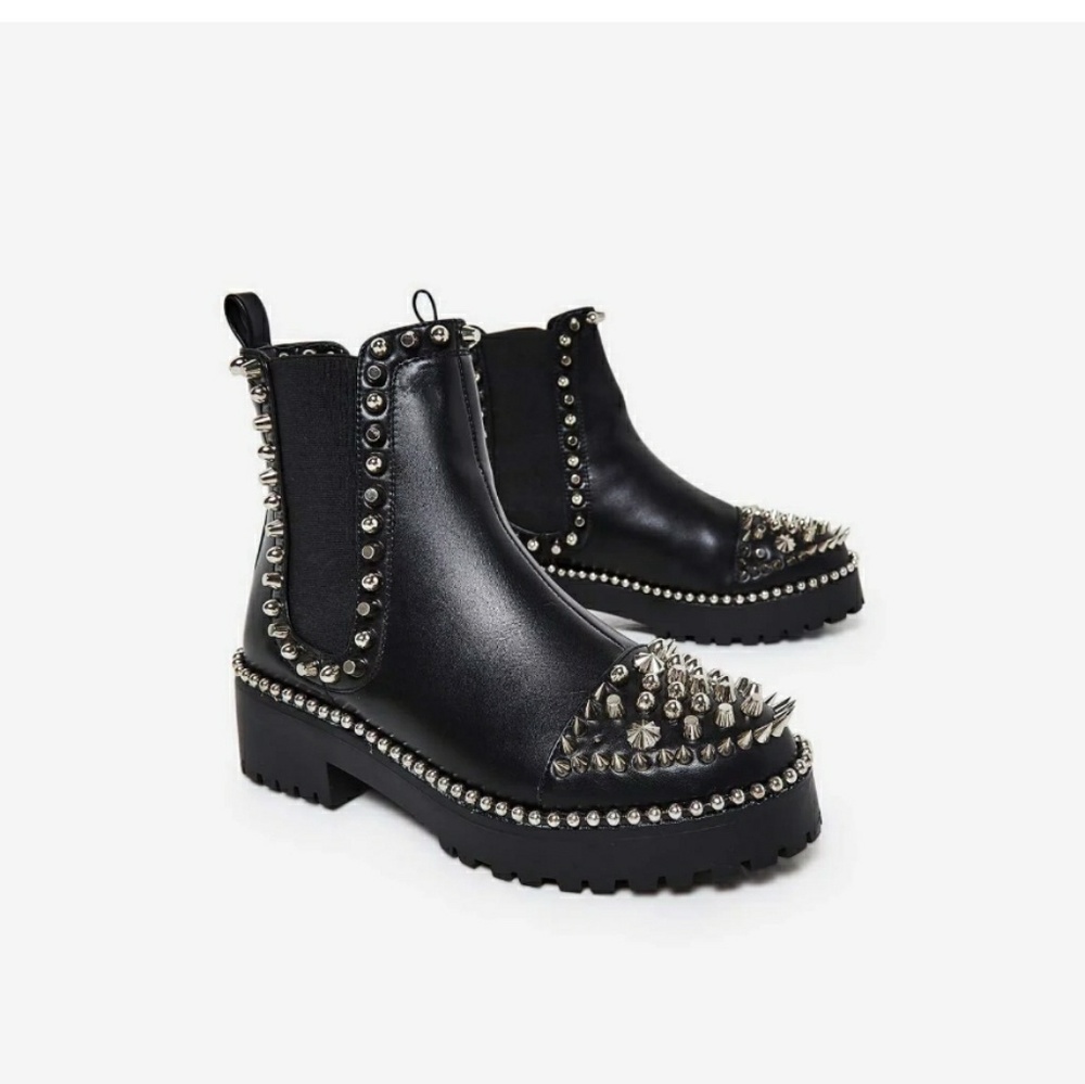 New-Never Worn! Studded Moto Boots
